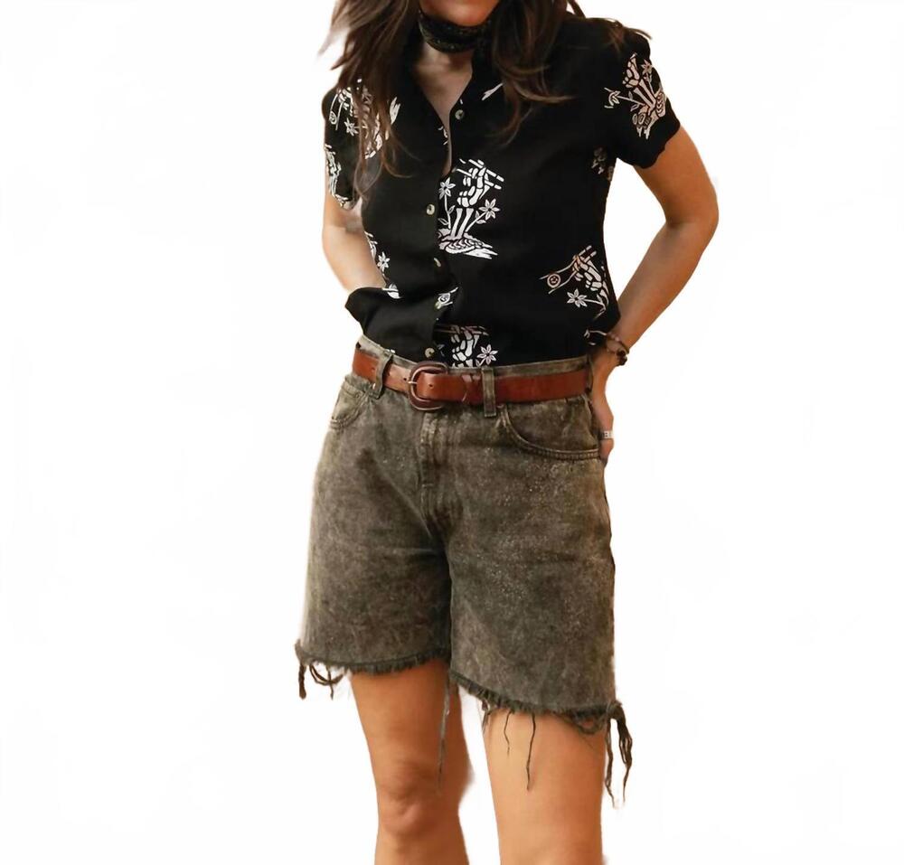 NEW PYKNIC rolling deep sushi button-up top in black